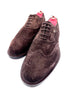 Oscar William Handmade Dark Brown Suede Brogues with Classic Wingtip Detailing