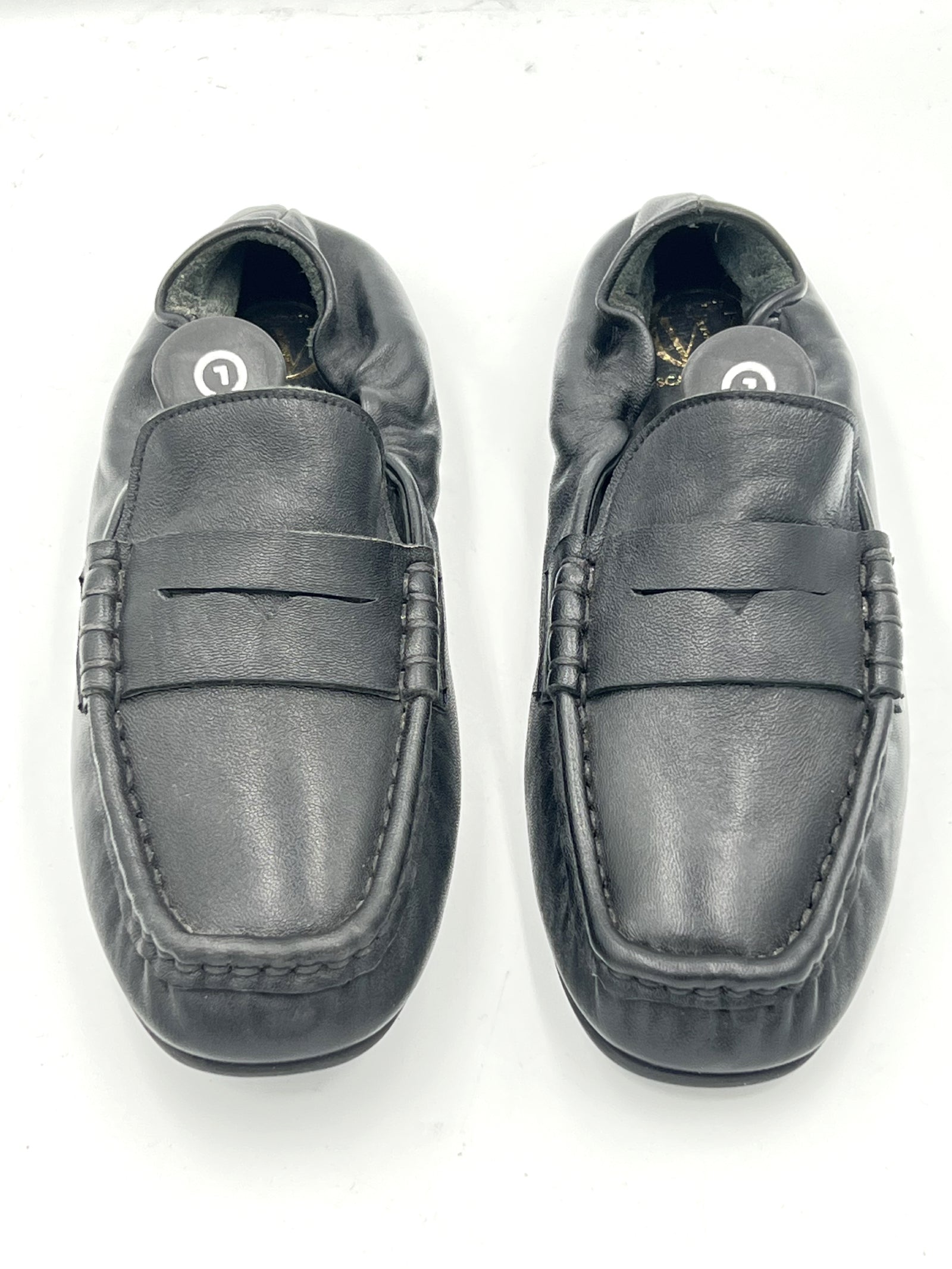 Oscar William Black Soft Leather Loafers Front View