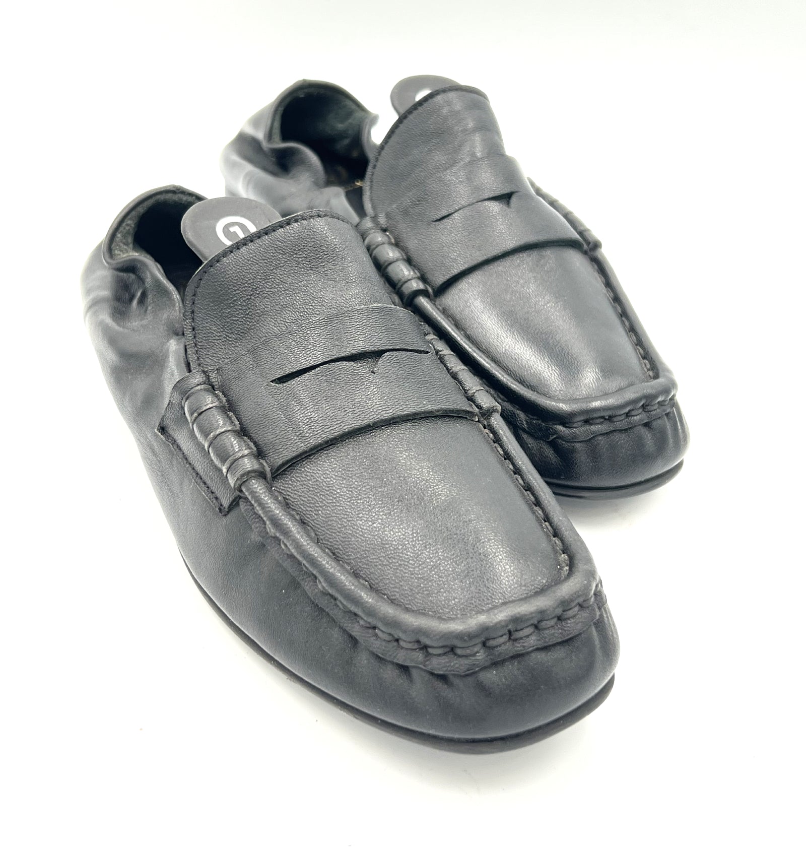 Oscar William Black Soft Leather Loafers Front View