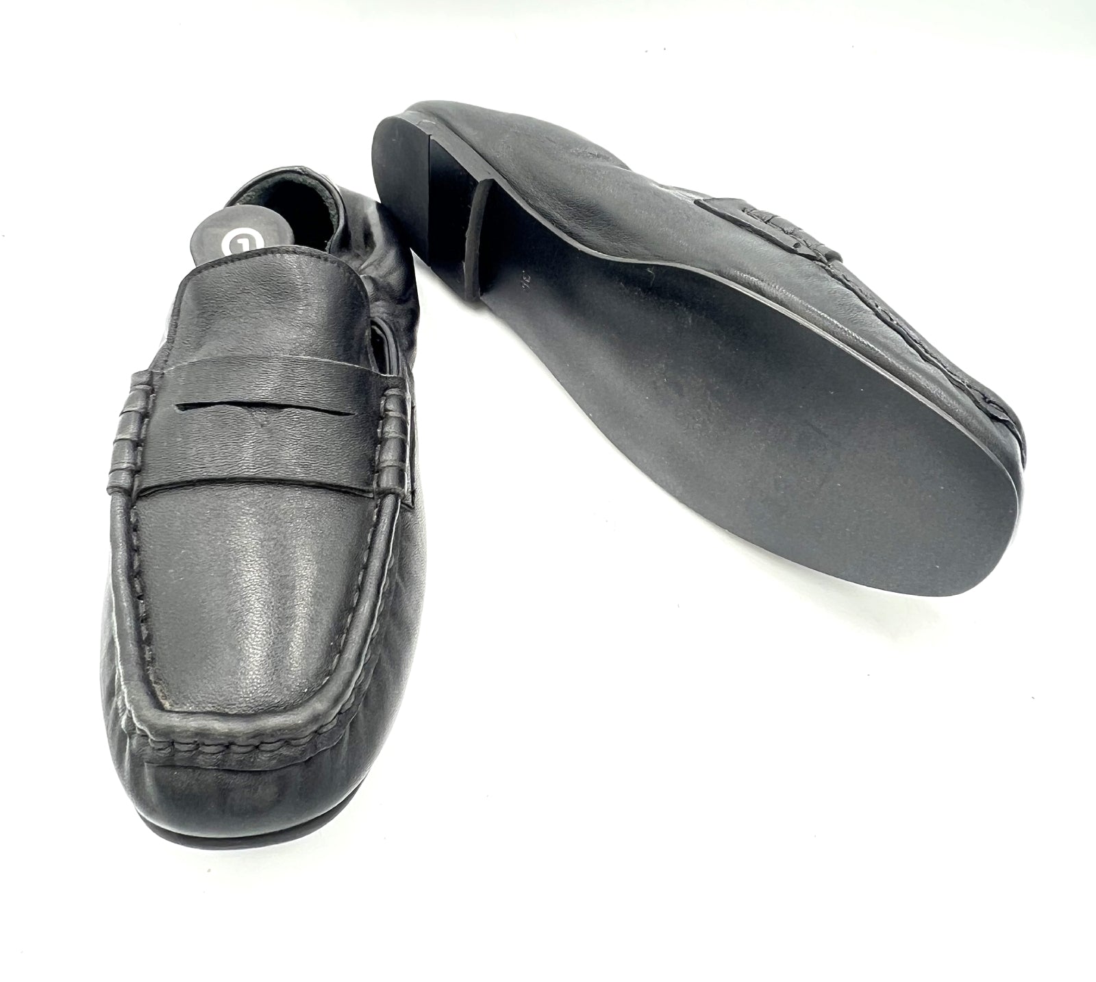 Oscar William Black Soft Leather Loafers Front View