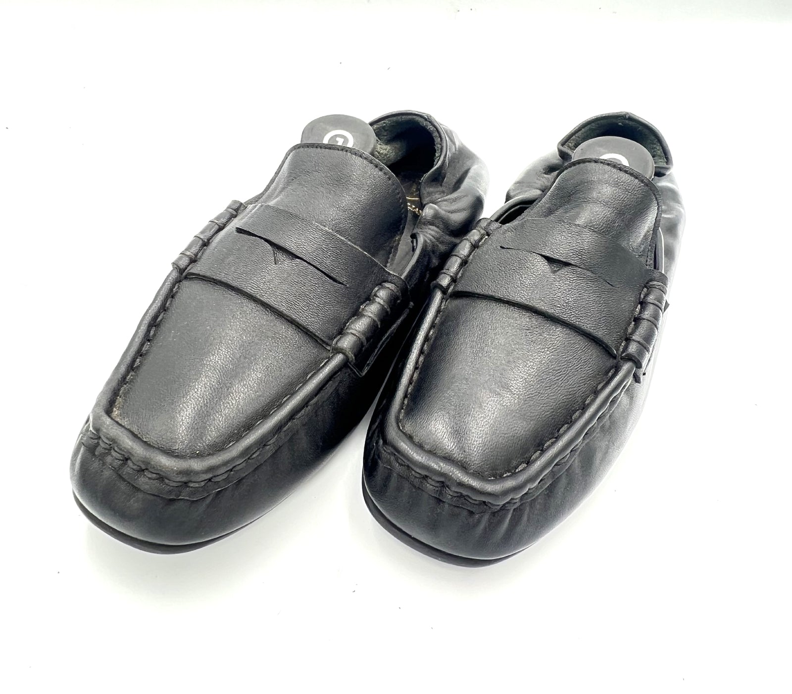 Oscar William Black Soft Leather Loafers Front View