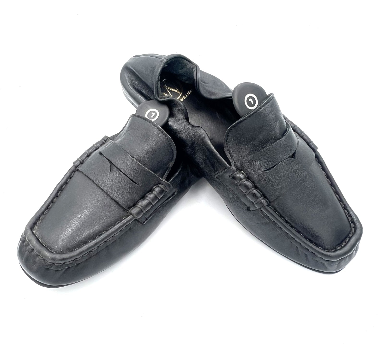 Oscar William Black Soft Leather Loafers Top View