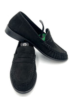 Oscar William Penny Loafers – Black Suede | Rubber Sole