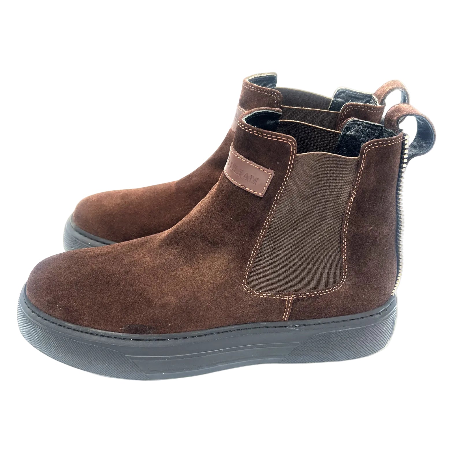 Oscar William Dark Brown Chelsea Boots Back Zip