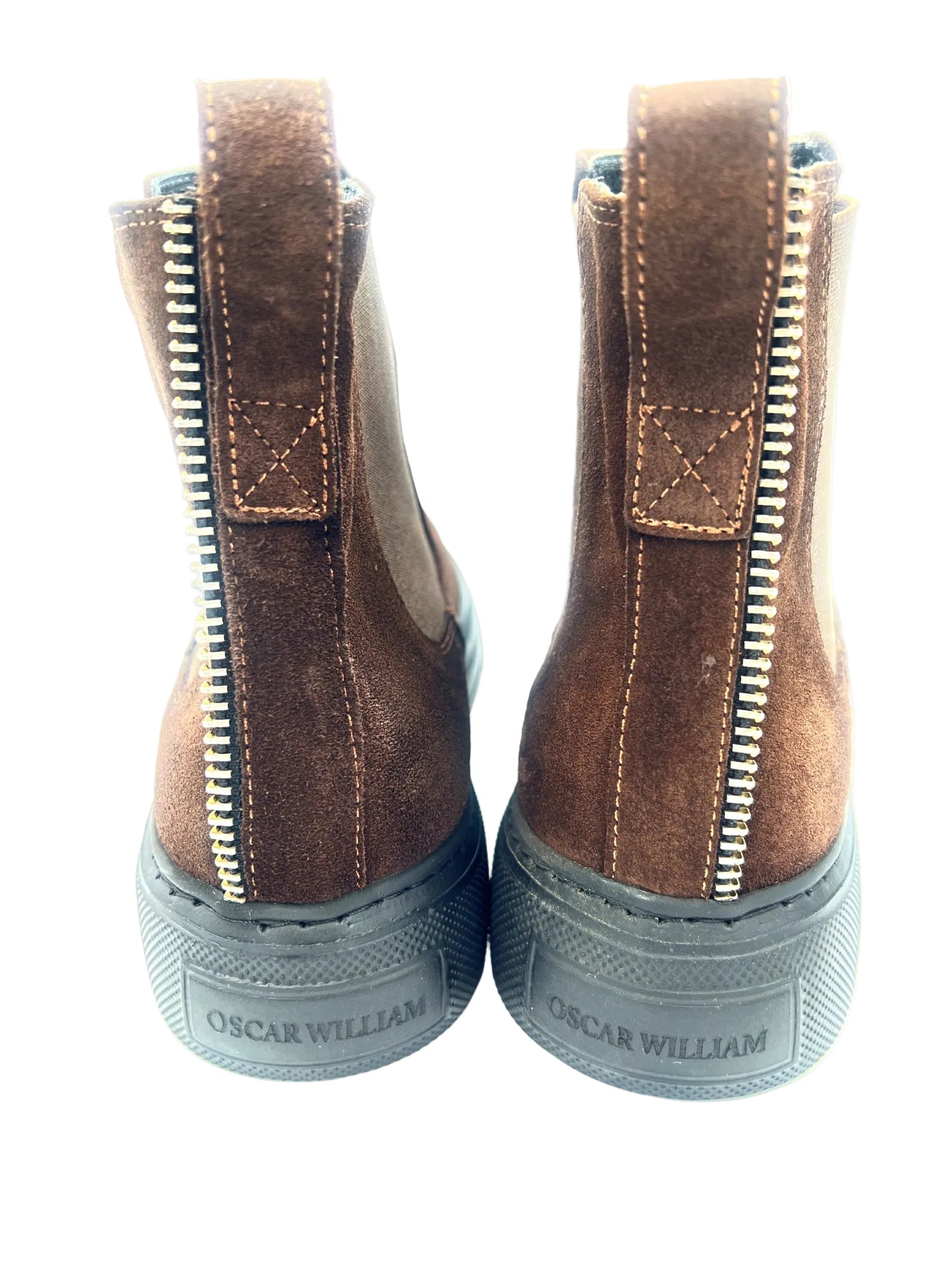 Oscar William Dark Brown Chelsea Boots Back Zip