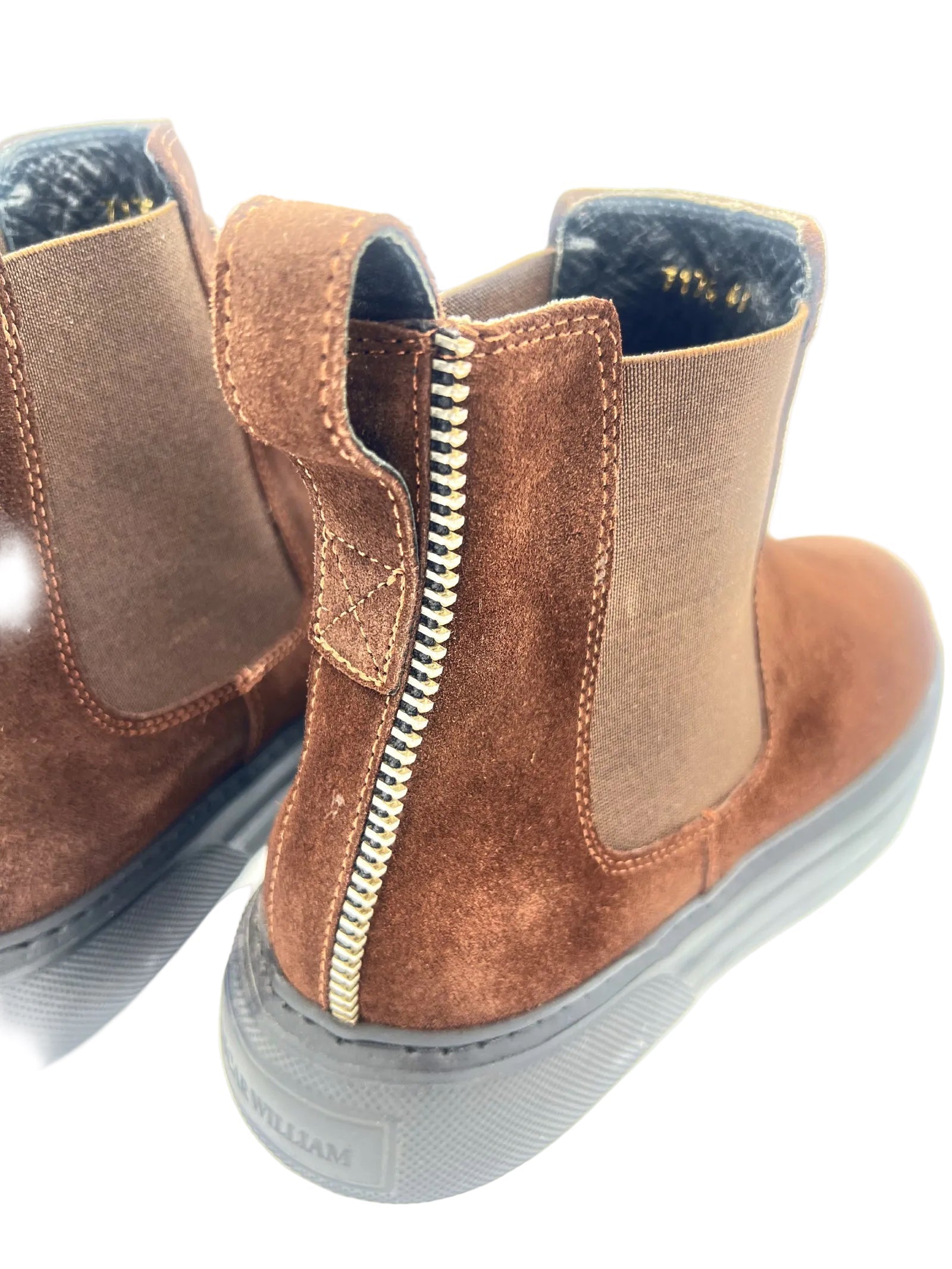 Oscar William Dark Brown Chelsea Boots Back Zip