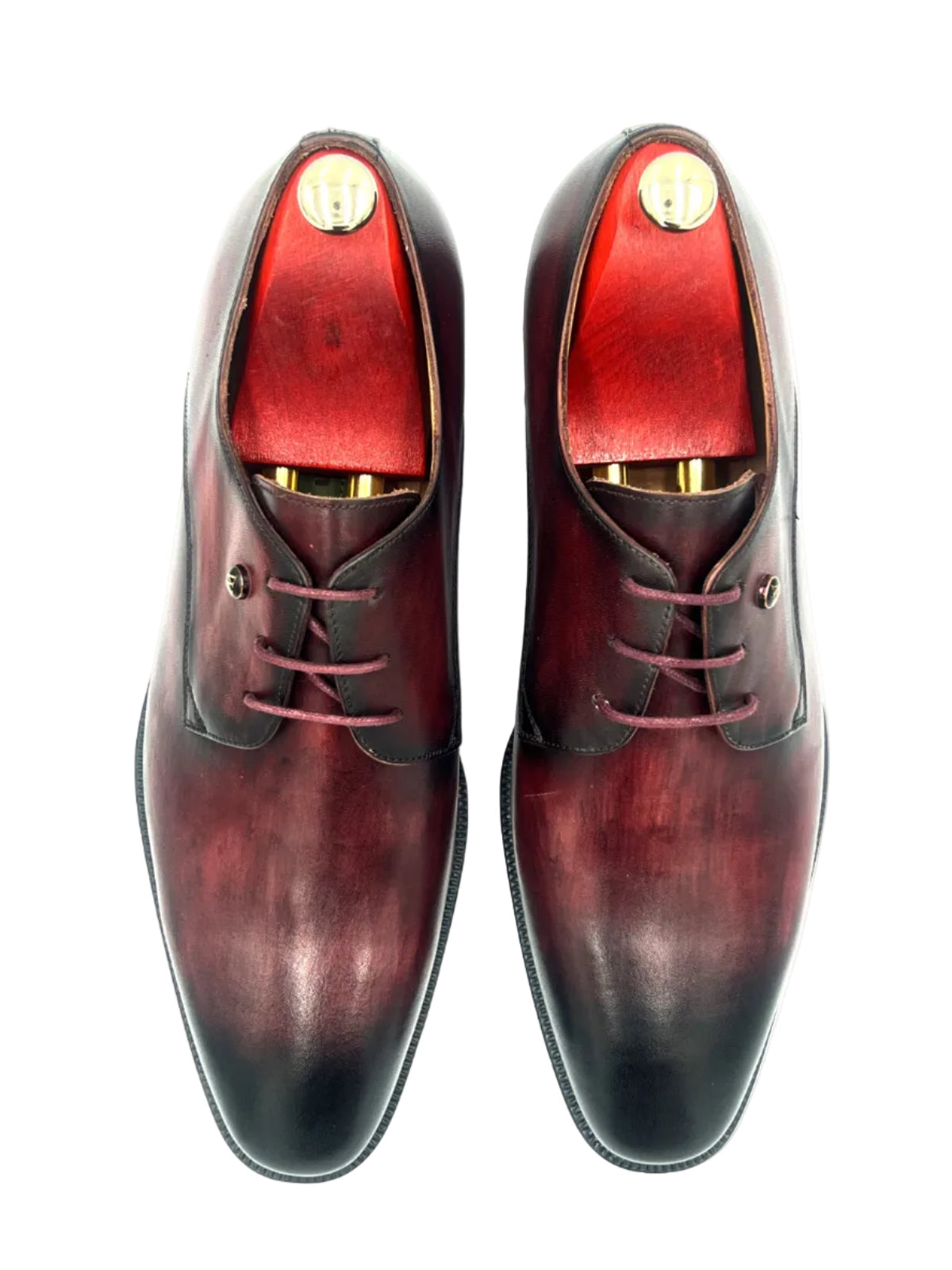 Oscar William Burgundy & Black Patina Derby Shoes