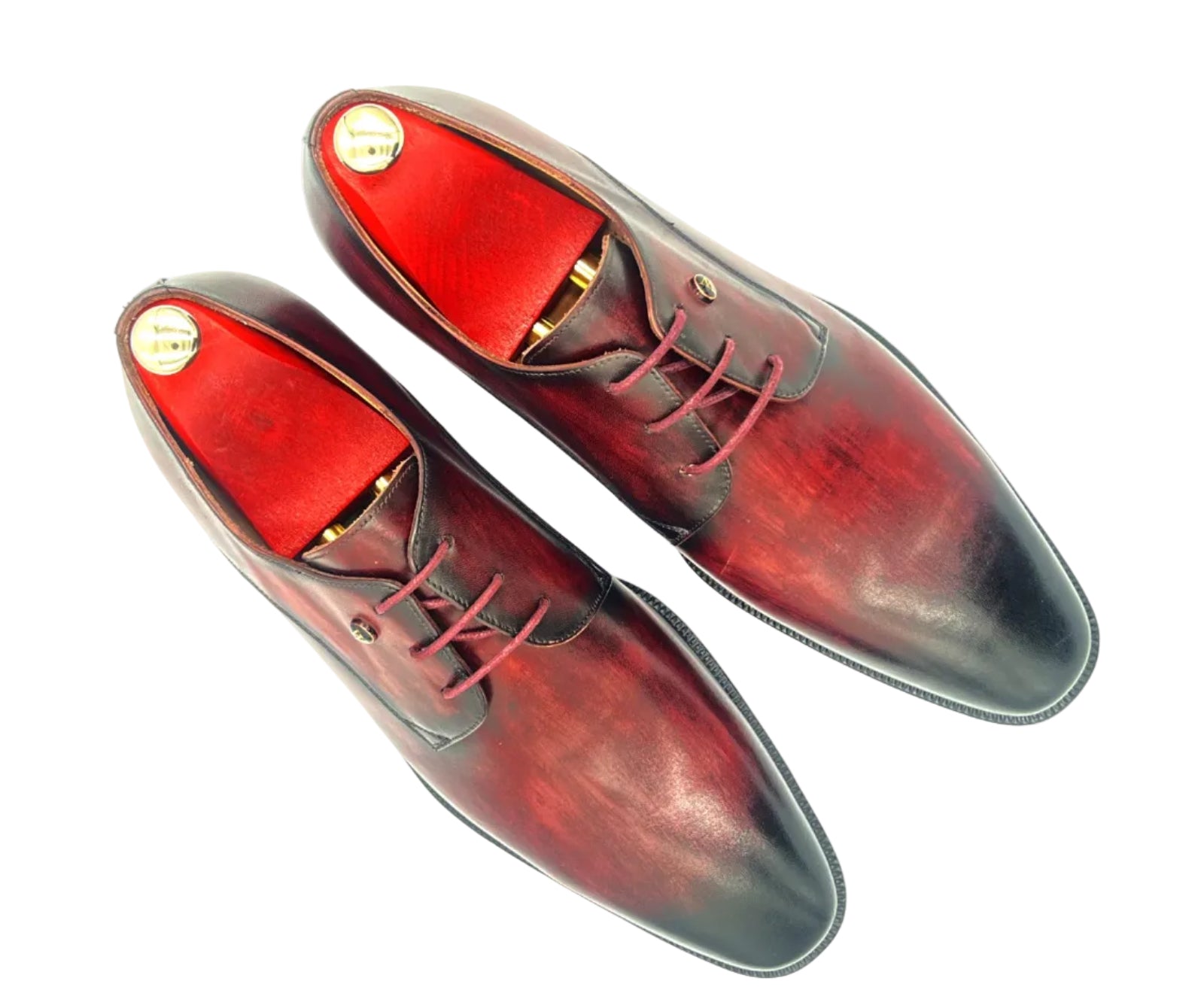 Oscar William Burgundy & Black Patina Derby Shoes