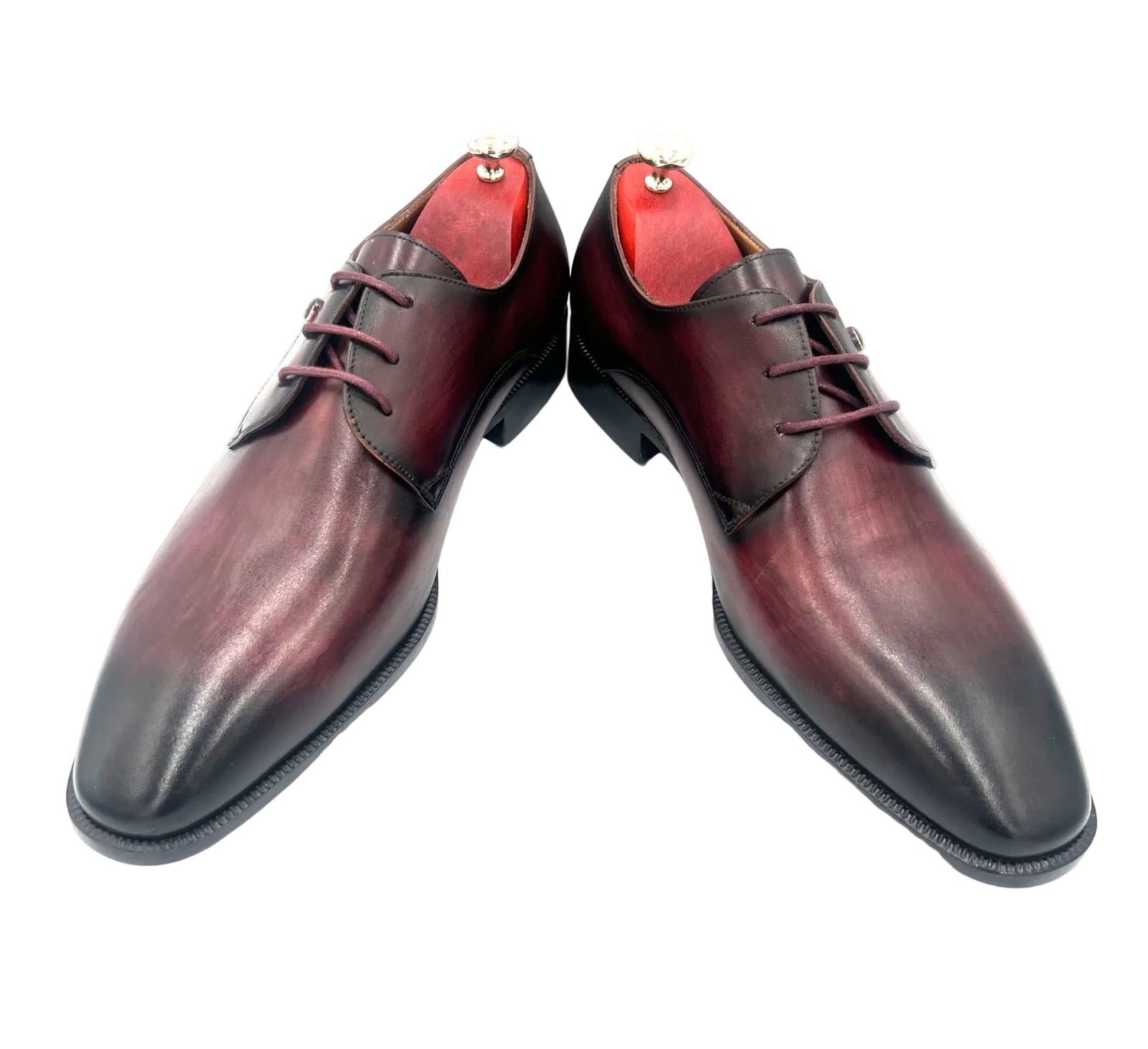 Oscar William Burgundy & Black Patina Derby Shoes