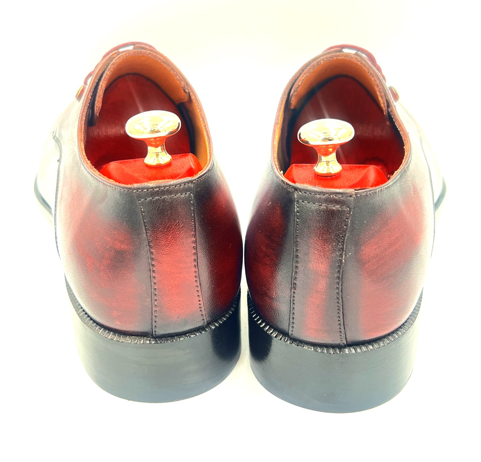 Oscar William Burgundy & Black Patina Derby Shoes