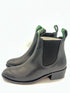 Oscar William Women's Chelsea Boots in Black Leather with Leather Sole