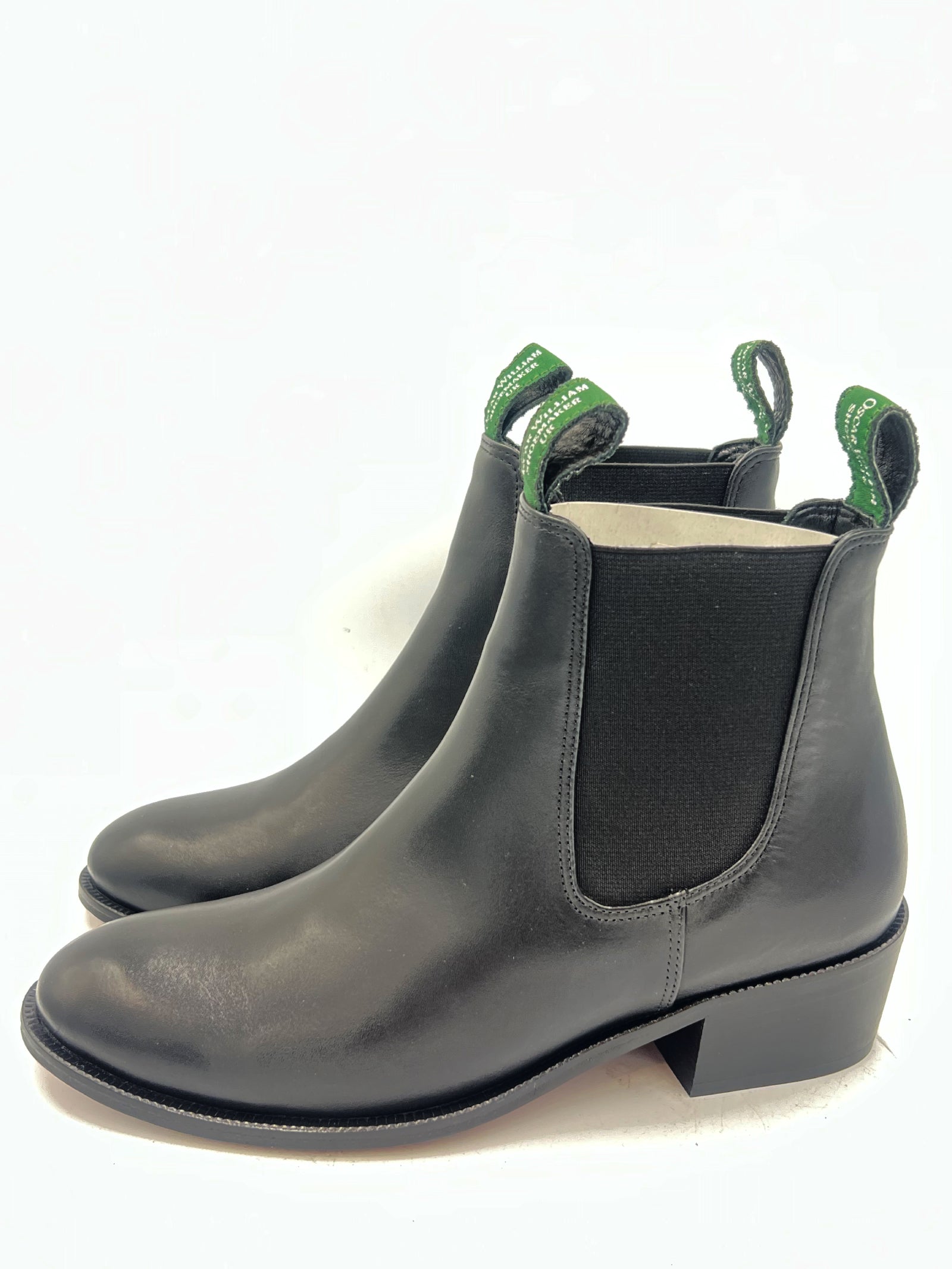 Oscar William Women's Chelsea Boots Black Leather with Leather Sole