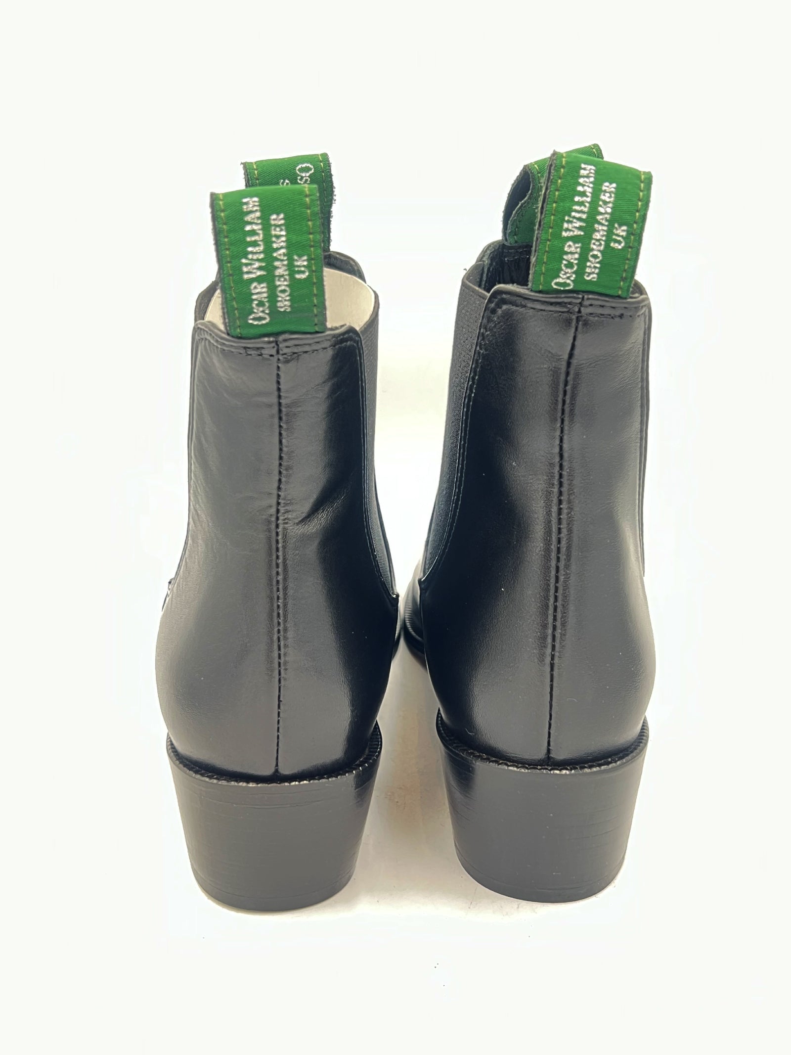 Oscar William Women's Chelsea Boots Black Leather with Leather Sole