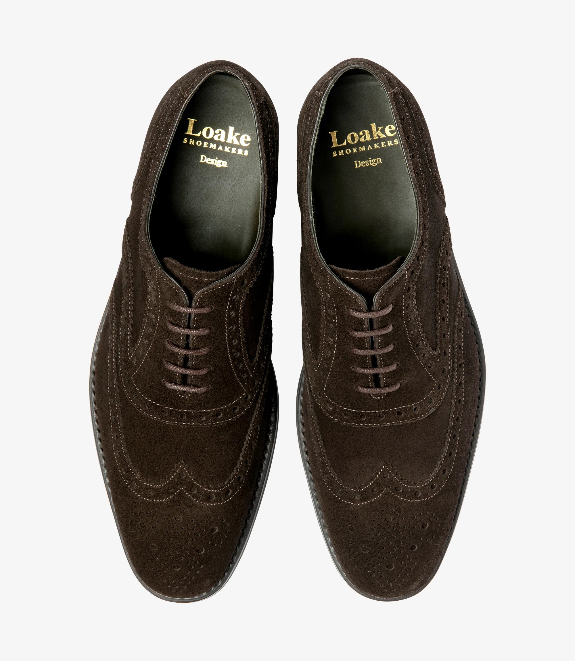 Loake Kerridge Dark Brown Suede Oxford Brogues