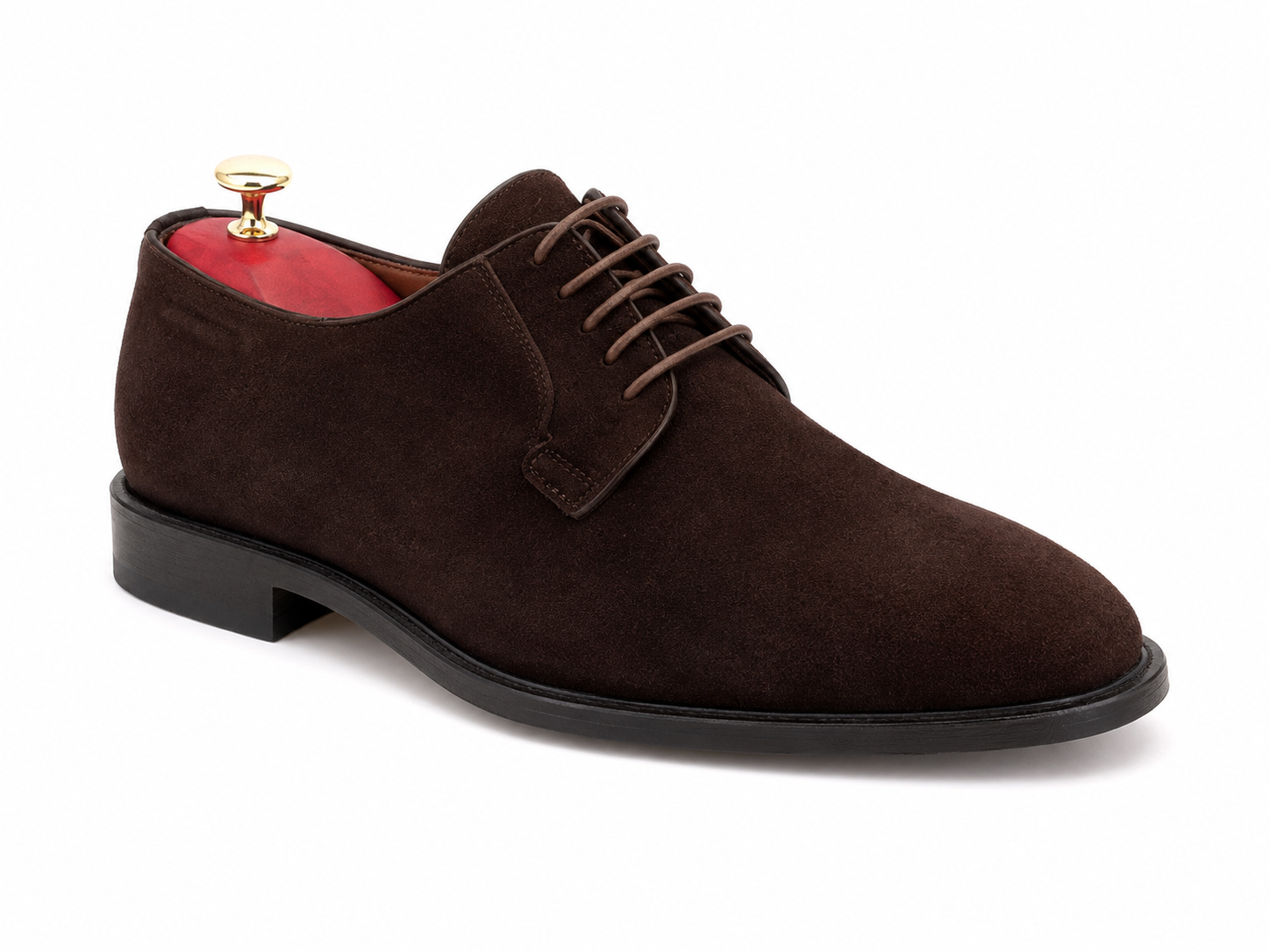Oscar William Dark Brown Suede Derby Shoes – Leather Sole
