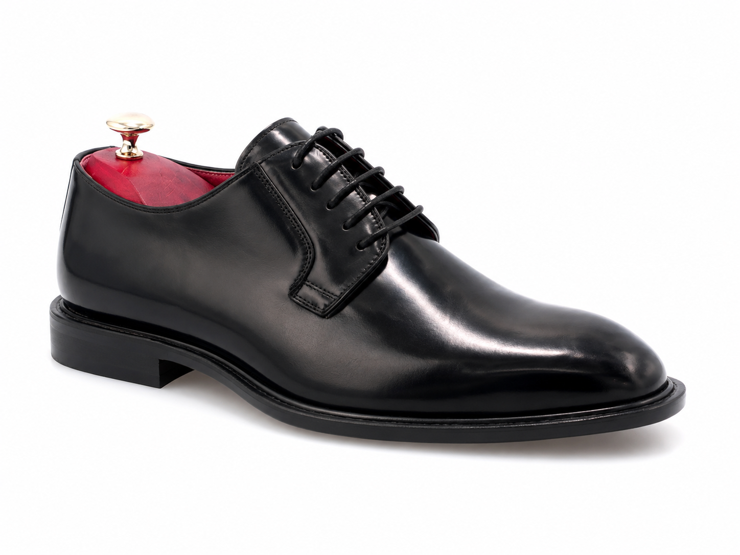 Oscar William Black High Shine Derby Shoes