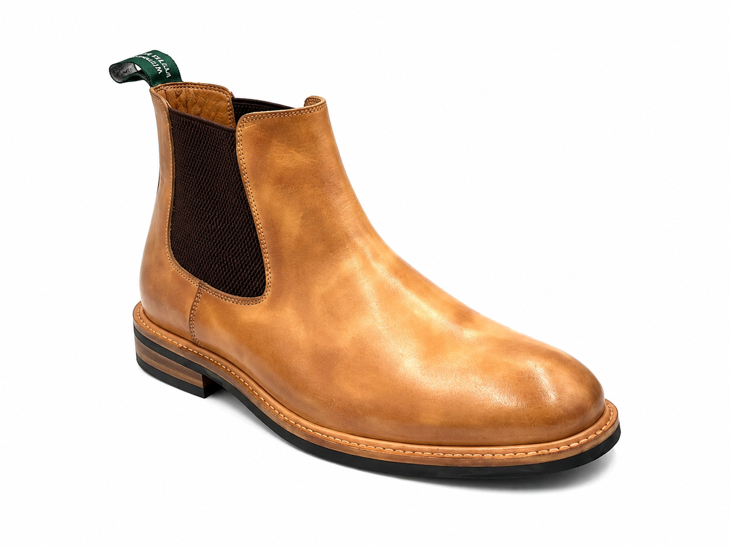 Oscar William Hand-Painted Tan Patina Chelsea Boots
