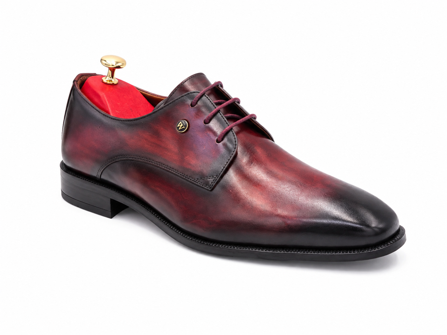 Oscar William Burgundy & Black Patina Derby Shoes