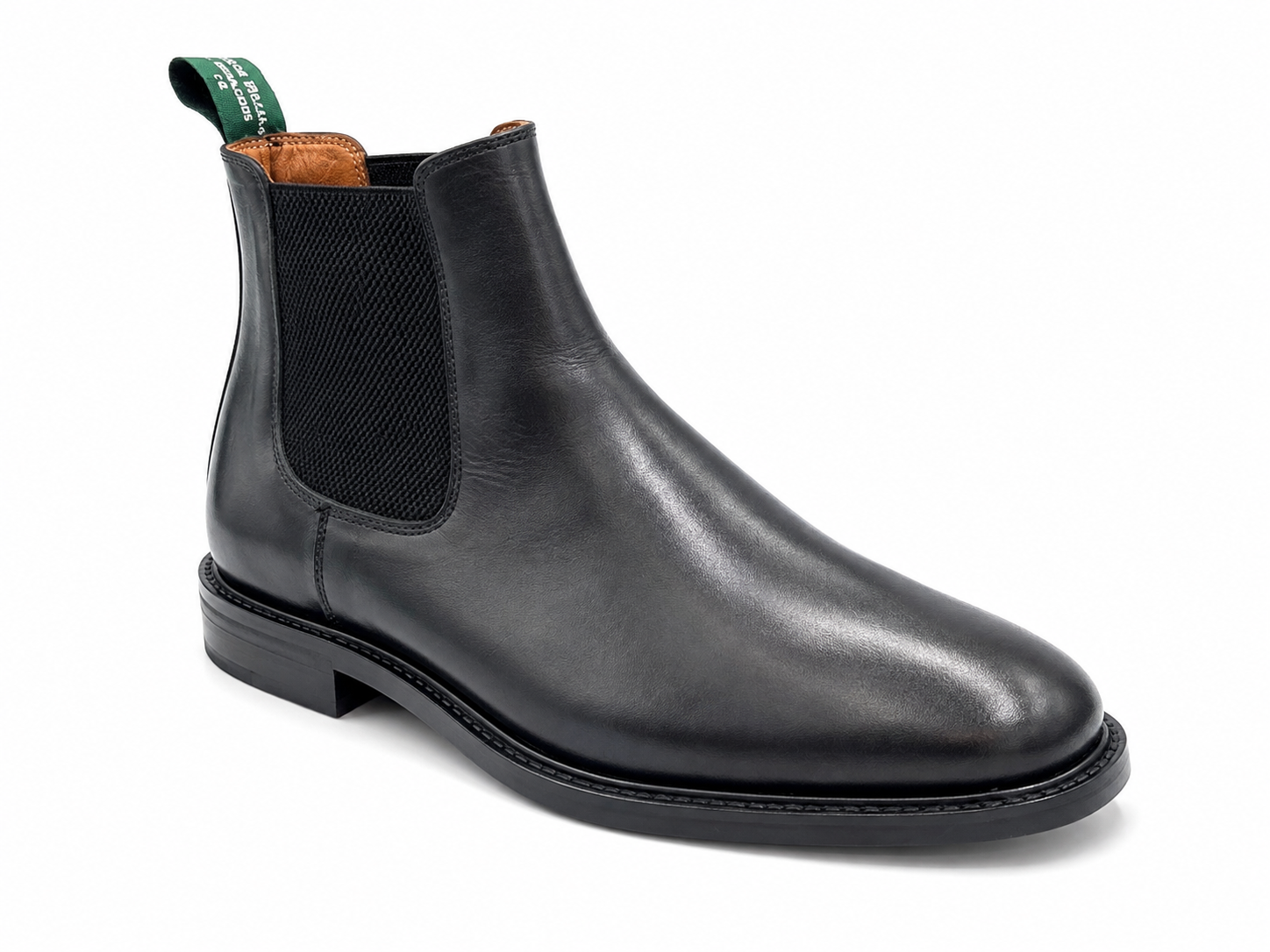 Oscar William Classic Black Chelsea Boots – Rubber Studded Sole.