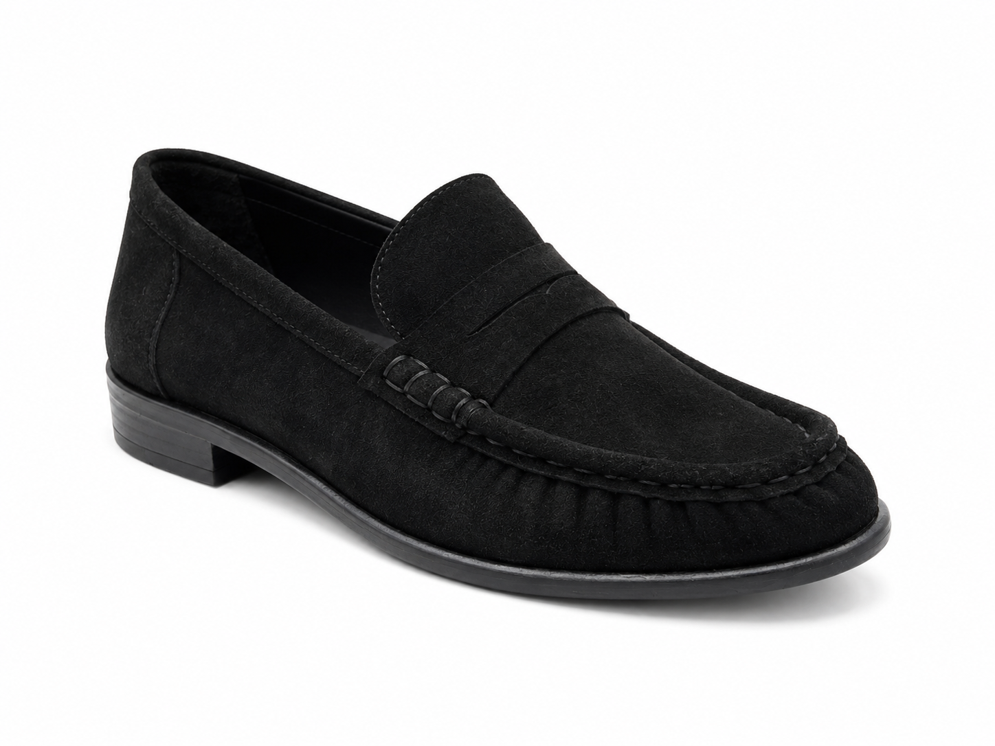 Oscar William Penny Loafers – Black Suede | Rubber Sole