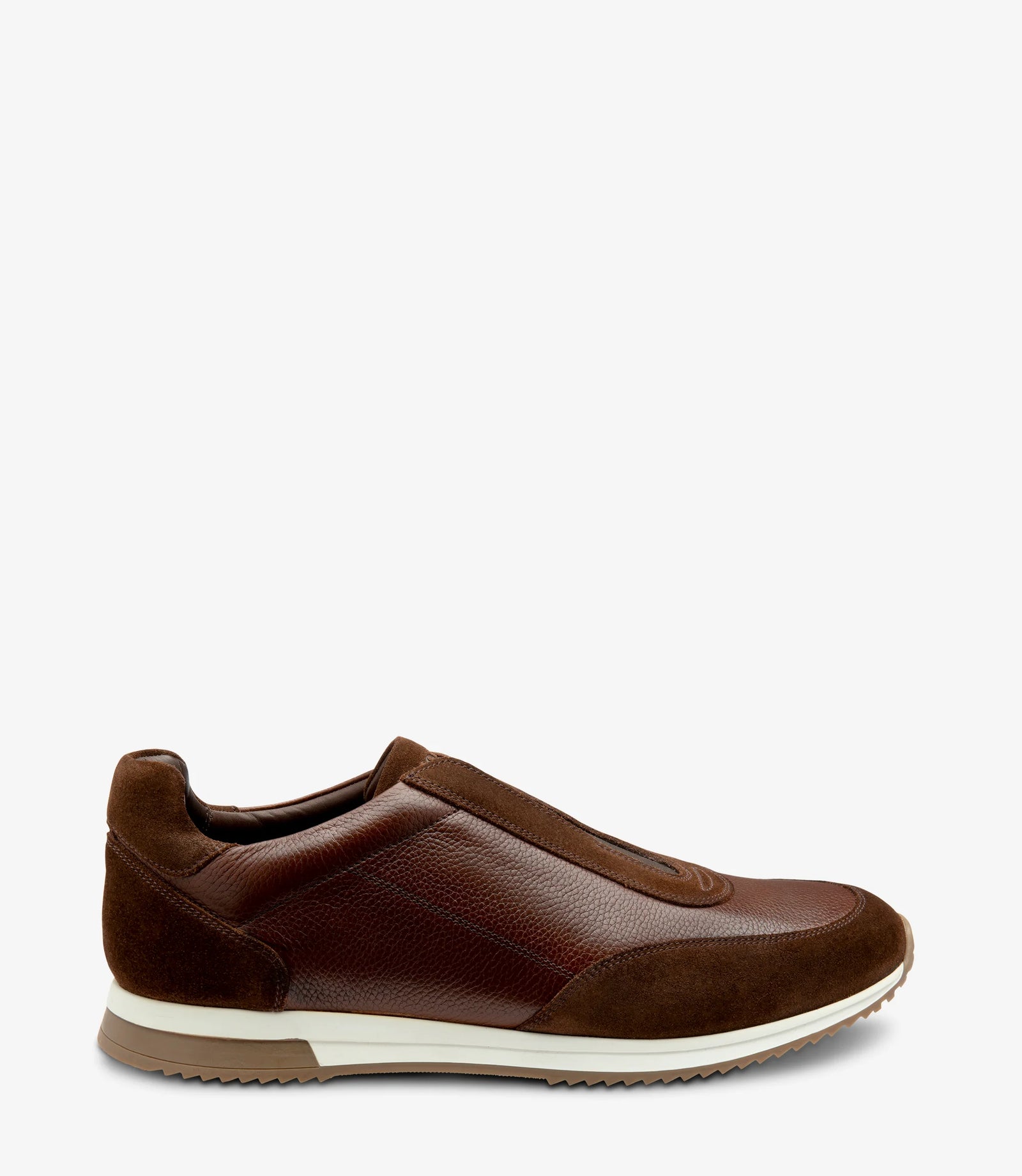 Loake Ballantyne Tan Suede & Cedar Grain Leather Sneakers for Men