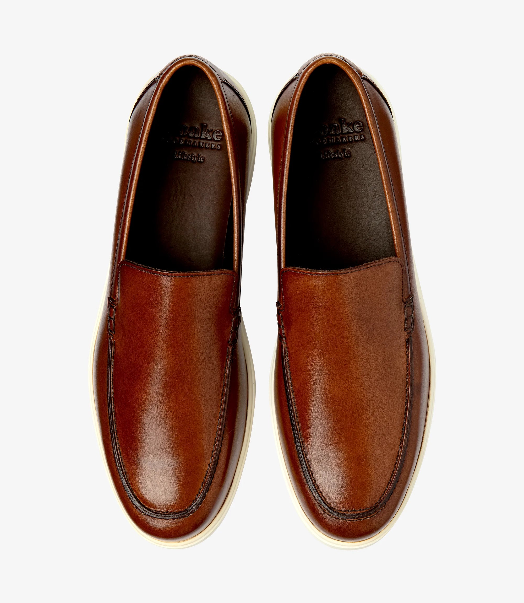 Loake Tuscany Cedar Calf Leather Loafers Top View