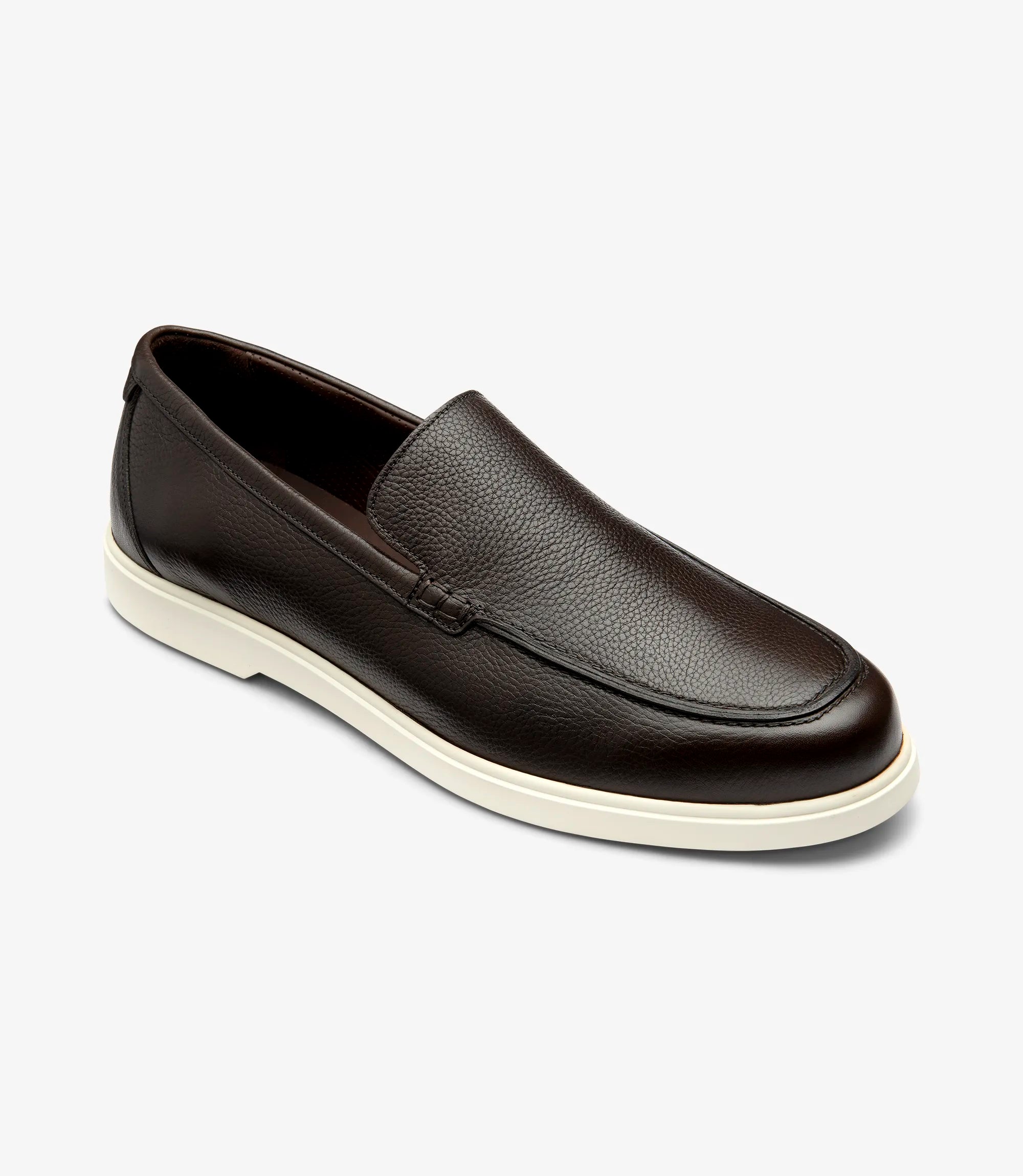Loake Tuscany Black Grain Leather Loafers Front View