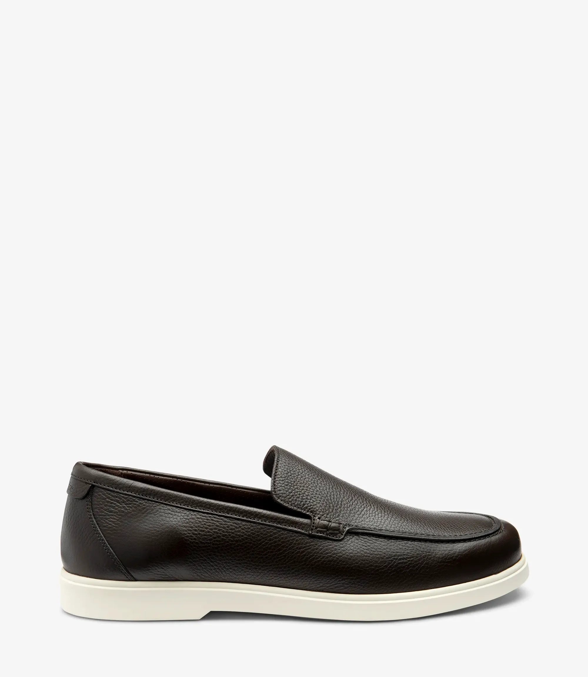 Loake Tuscany Black Grain Leather Loafers Side View