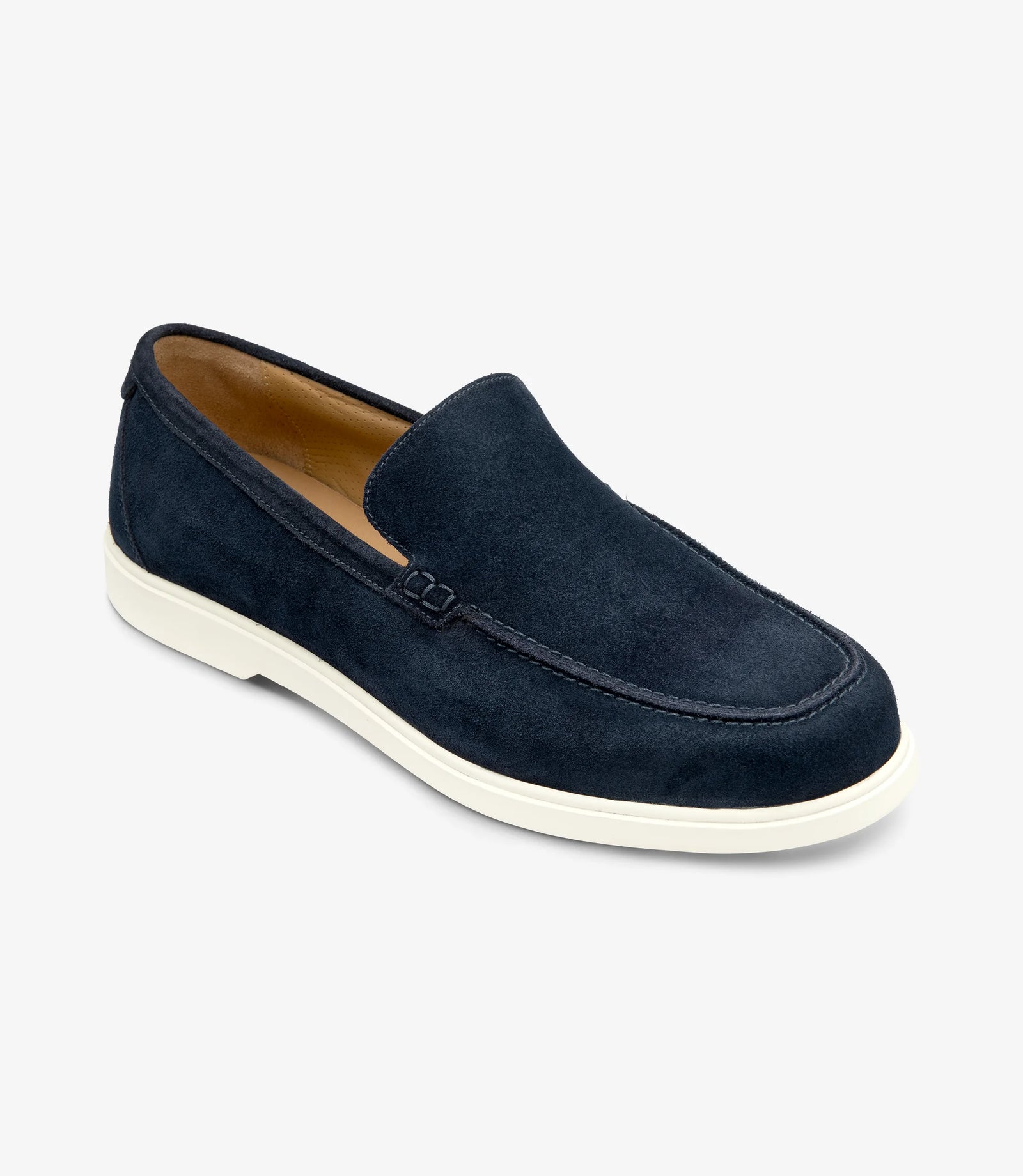 Loake Tuscany Navy Suede Loafers Front View