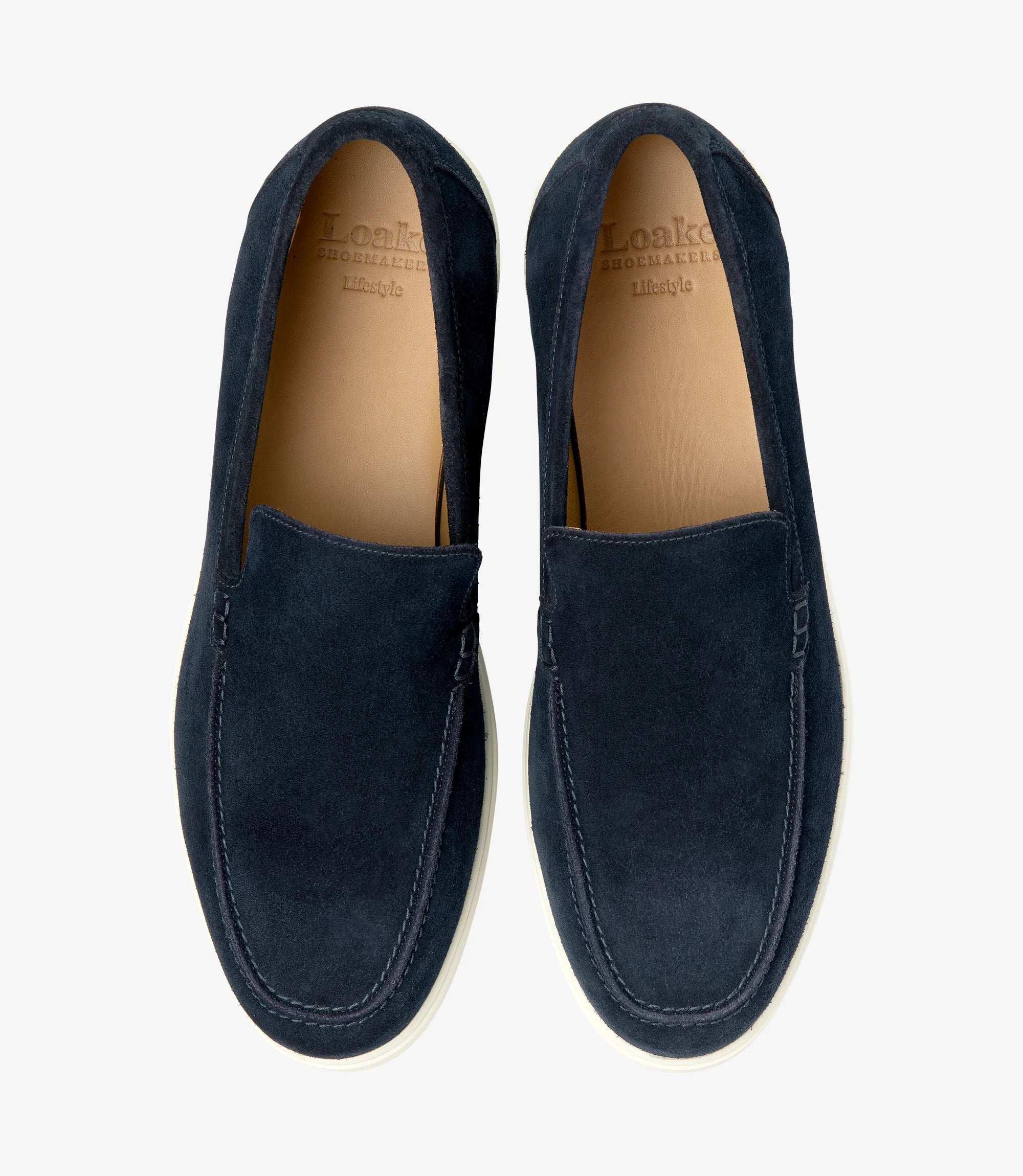 Loake Tuscany Navy Suede Loafers Top View