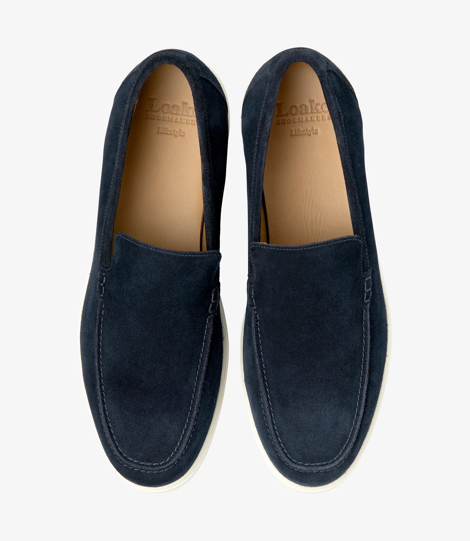 Loake Tuscany Navy Suede Loafers Top View