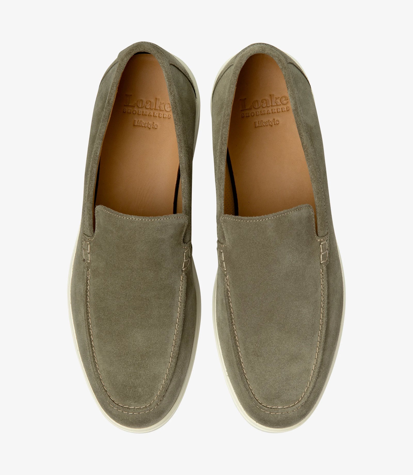 Loake Tuscany Pistachio Suede Loafers Top View