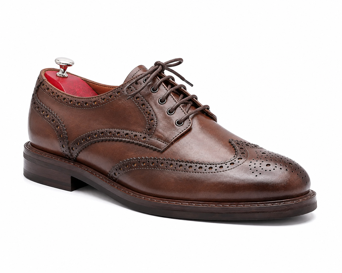 Oscar William Handmade Chocolate Brogue – Rubber Studded Sole